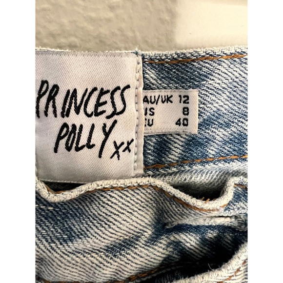Princess Polly Holly High Rise Distressed Jeans Men Size 8 30x29 - Picture 3 of 8